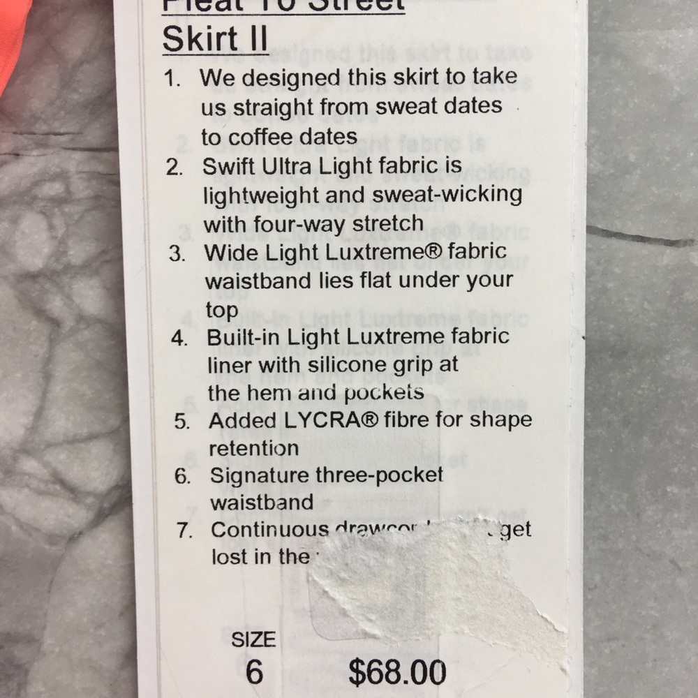 LuLu Lemon Pleat skort